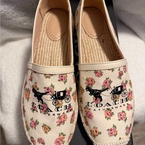 Coach Women's Floral Espadrilles - Cream and Pink